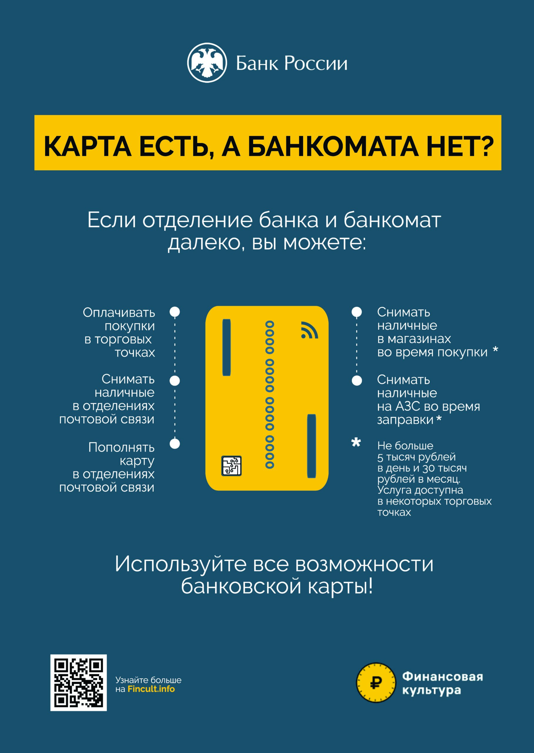 В Брянской области выросло количество торговых точек, где можно снять наличные на кассе