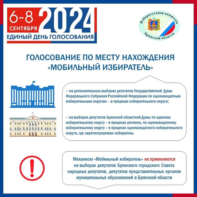На выборах депутатов Государственной и Брянской областной Думы начался прием заявлений для голосования по месту нахождения