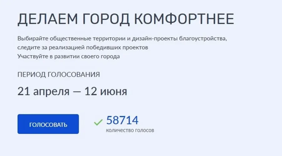 Более 50 тысяч брянцев проголосовали за объекты благоустройства
